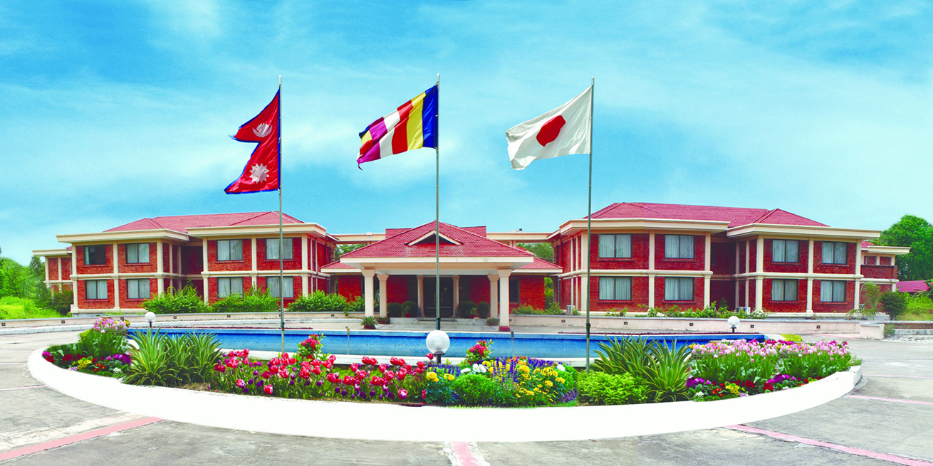 Lumbini Hotel Kasai exterior within the Sacred Garden