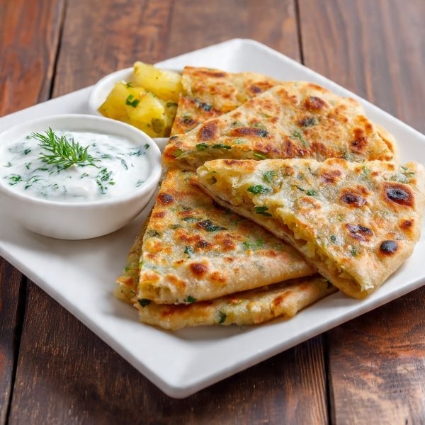 Aloo Poltha / Curd